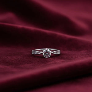 0.8 Carat GRA Certified Moissanite Diamond Ring — 925 Italian Sterling Silver | Luxury Gift