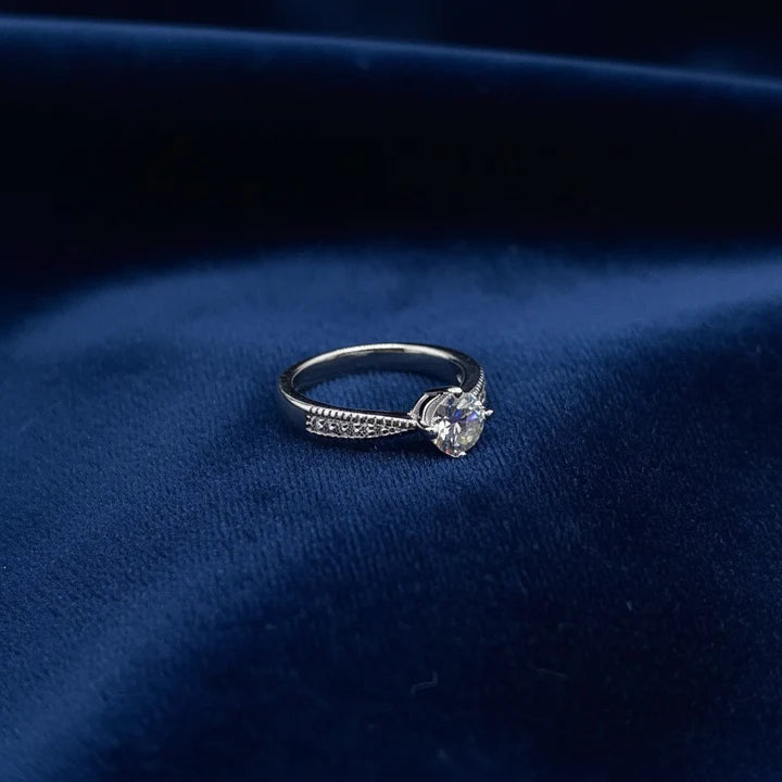 0.8 Carat GRA Certified Moissanite Diamond Ring — 925 Italian Sterling Silver | Luxury Gift