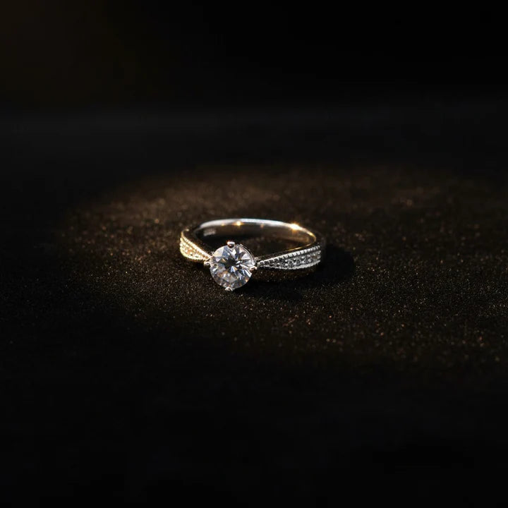 0.8 Carat GRA Certified Moissanite Diamond Ring — 925 Italian Sterling Silver | Luxury Gift