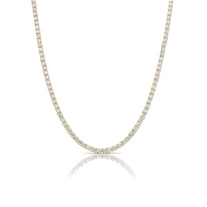14kt Yellow Gold 3.00 CTW Petite Natural Diamond Tennis Necklace