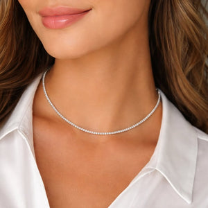 14kt Yellow Gold 3.00 CTW Petite Natural Diamond Tennis Necklace